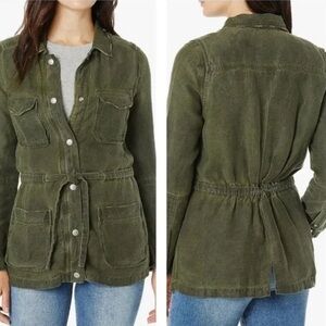 AG Adriano Goldschmied Olive Utility Jacket with Tie Waist Medium